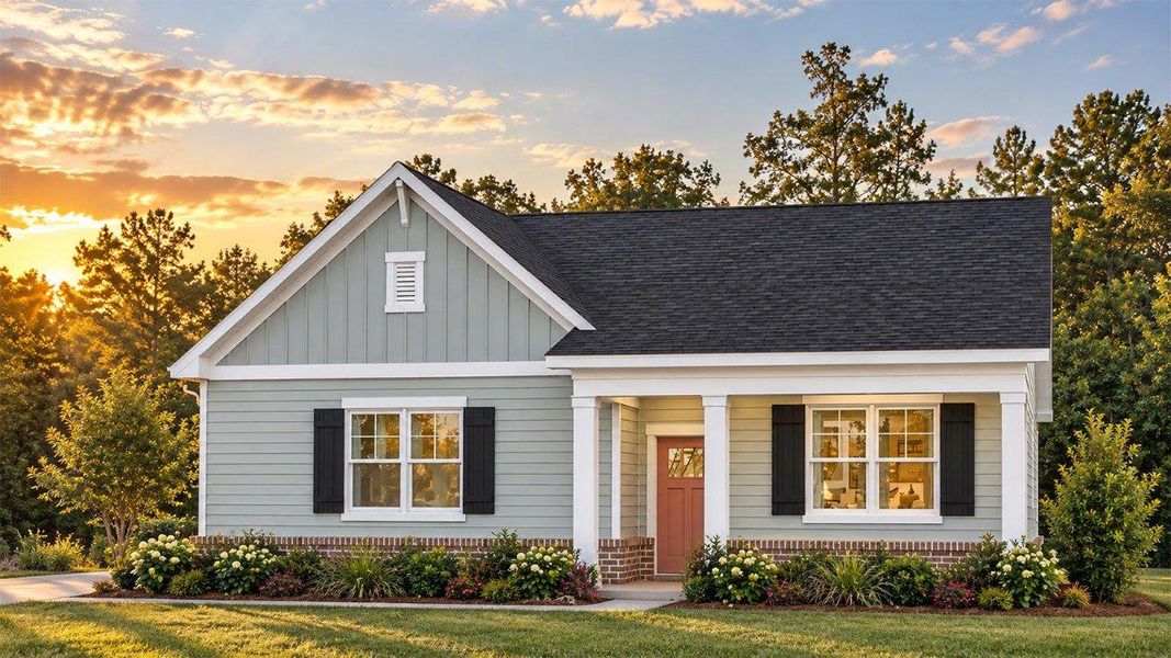 Representative exterior photo of a completed home built from the Cali by D.R. Horton in Fairhaven, Statesboro, GA (Image 1). Representative exterior photo of a completed home built from the Cali by D.R. Horton in Fairhaven, Statesboro, GA (Image 1).
