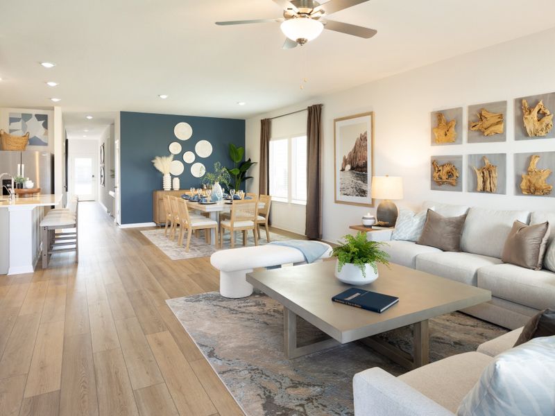 Furnished interior view inside a new home in Prairie Winds - Reserve Collection, Hutto (Image 6). Furnished interior view inside a new home in Prairie Winds - Reserve Collection, Hutto (Image 6).