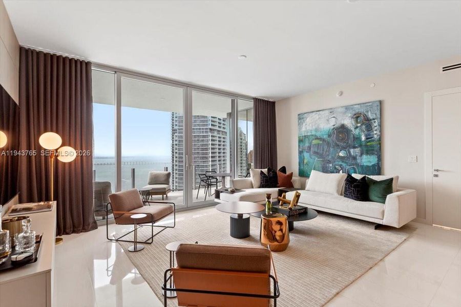 Furnished interior view inside a new home in , Miami (Image 49).