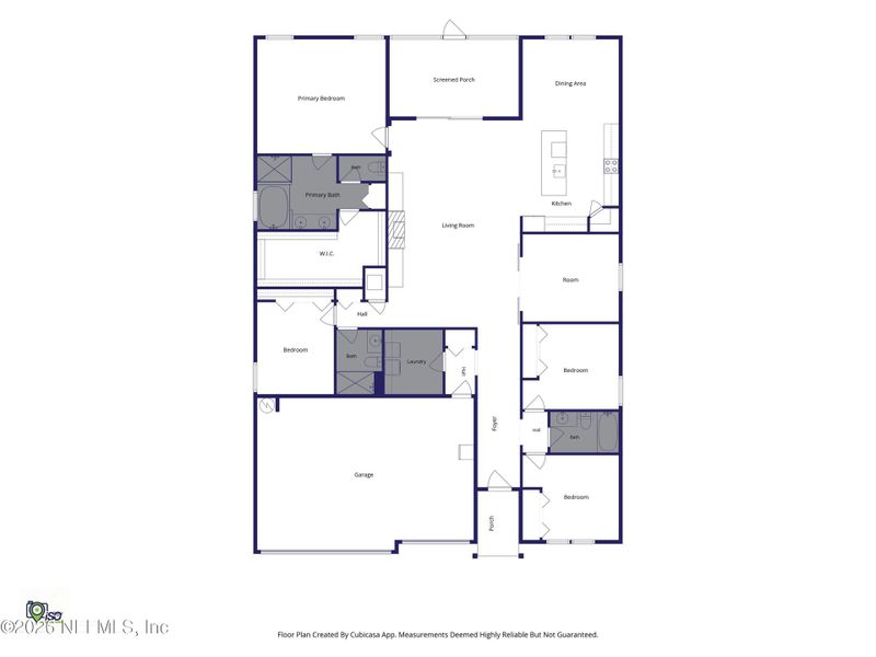2D floor plan layout of this home in Granary Park, Green Cove Springs, FL (Image 5).