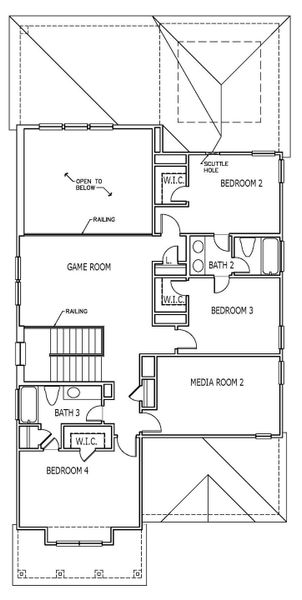 2D floor plan layout of this home in Santa Rita Ranch, Liberty Hill, TX (Image 3).
