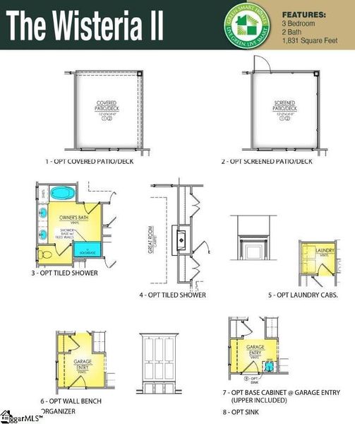 2D floor plan layout of this home in Lynbrook, Boiling Springs, SC (Image 5).