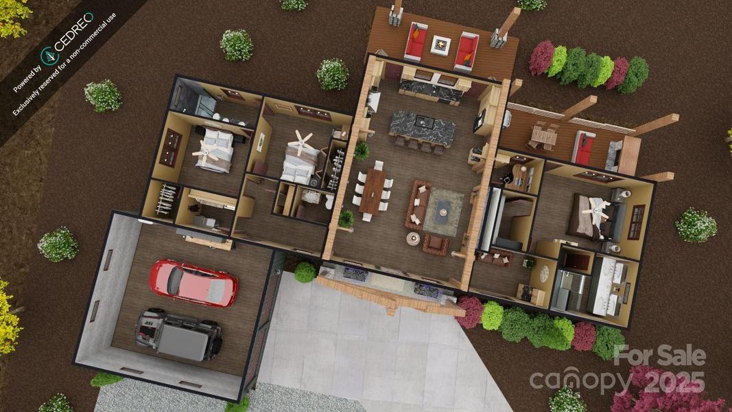 Dollhouse view of floor layout.