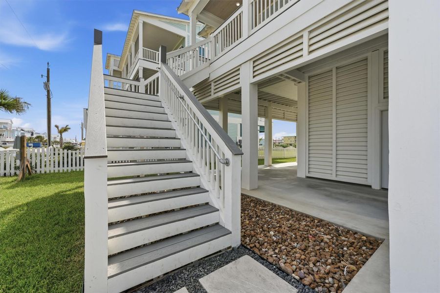 Exterior details and patio area of a home in , Galveston (Image 4). Exterior details and patio area of a home in , Galveston (Image 4).