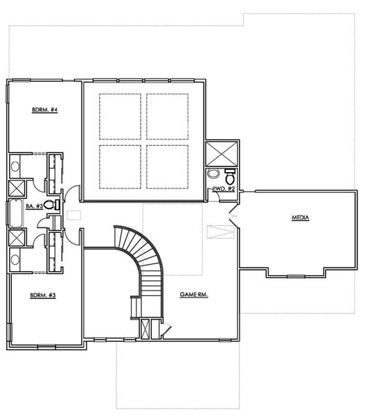 2D floor plan layout of this home in Santa Rita Ranch, Liberty Hill, TX (Image 6).