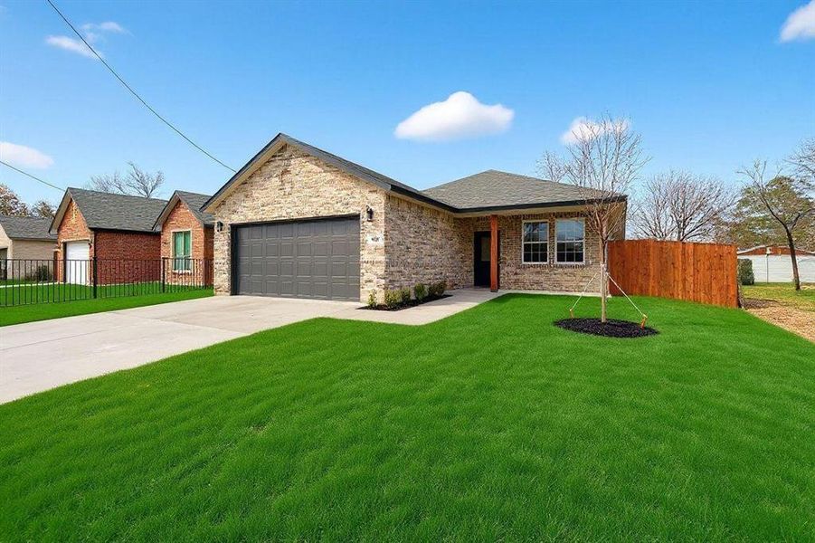 Front exterior of a new home in , Dallas, TX, highlighting curb appeal (Image 17).
