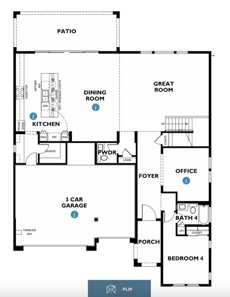 2D floor plan layout for the Plan 5016 Phase 2 by Shea Homes in Emblem at Aloravita, Peoria, AZ (Image 3).