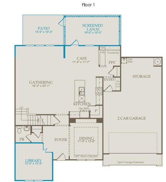 2D floor plan layout of this home in Sea Island Preserve, Johns Island, SC (Image 3).