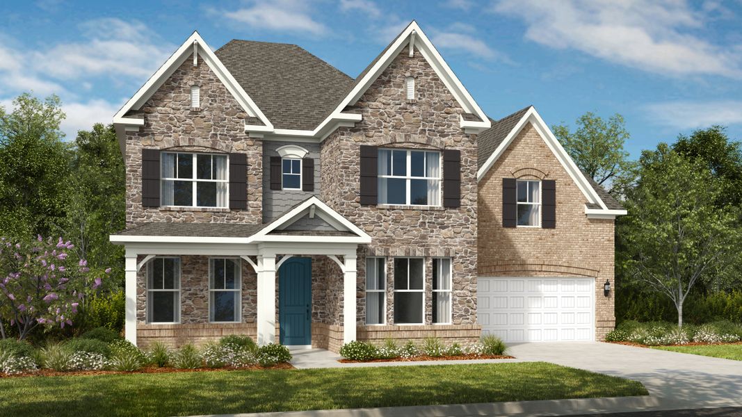 Representative exterior photo of a completed home built from the London by Taylor Morrison in Stafford at Langtree, Mooresville, NC (Image 4).