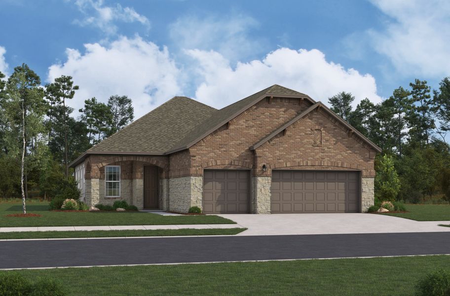 Representative exterior photo of a completed home built from the Live Oak by Beazer Homes in Cibolo Crossing, Universal City, TX (Image 2). Representative exterior photo of a completed home built from the Live Oak by Beazer Homes in Cibolo Crossing, Universal City, TX (Image 2).