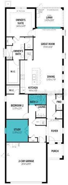 2D floor plan layout of this home in Wellen Park, Venice, FL (Image 3).