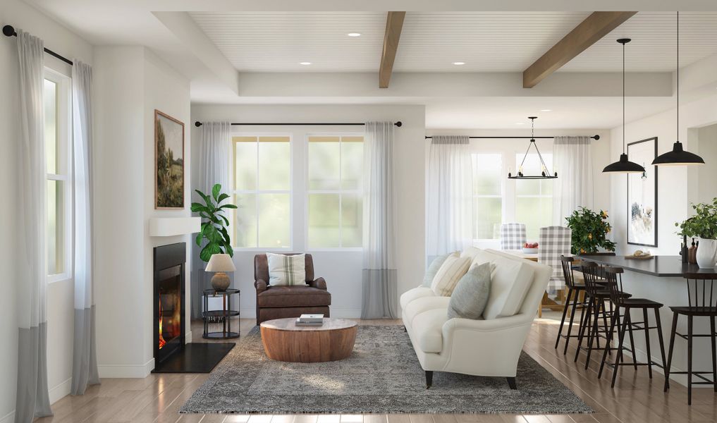 Great room with optional fireplace