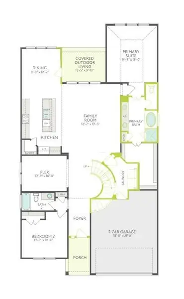 2D floor plan layout of this home in Oakhill Reserve, Tomball, TX (Image 3).
