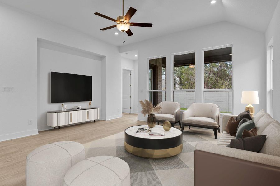 Open Concept Family Room - Virtually Staged