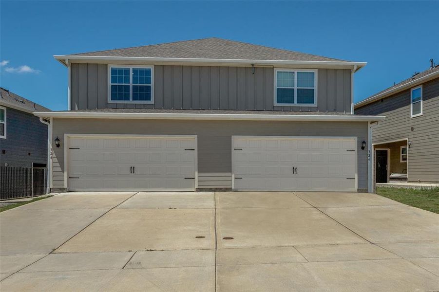 View of front of house with a garage