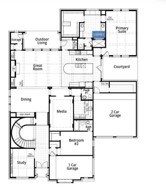 2D floor plan layout for the 608 by Highland Homes in Ridgeline, McKinney, TX (Image 24). 2D floor plan layout for the 608 by Highland Homes in Ridgeline, McKinney, TX (Image 24).