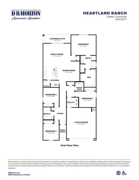 2D floor plan layout of this home in Heartland Ranch, Coolidge, AZ (Image 4).