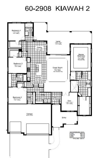 2D floor plan layout for the Kiawah 2 by Neal Communities in Grand Palm Real Estate and Homes for Sale in Venice, FL - Neal Communities, Venice, FL (Image 2).
