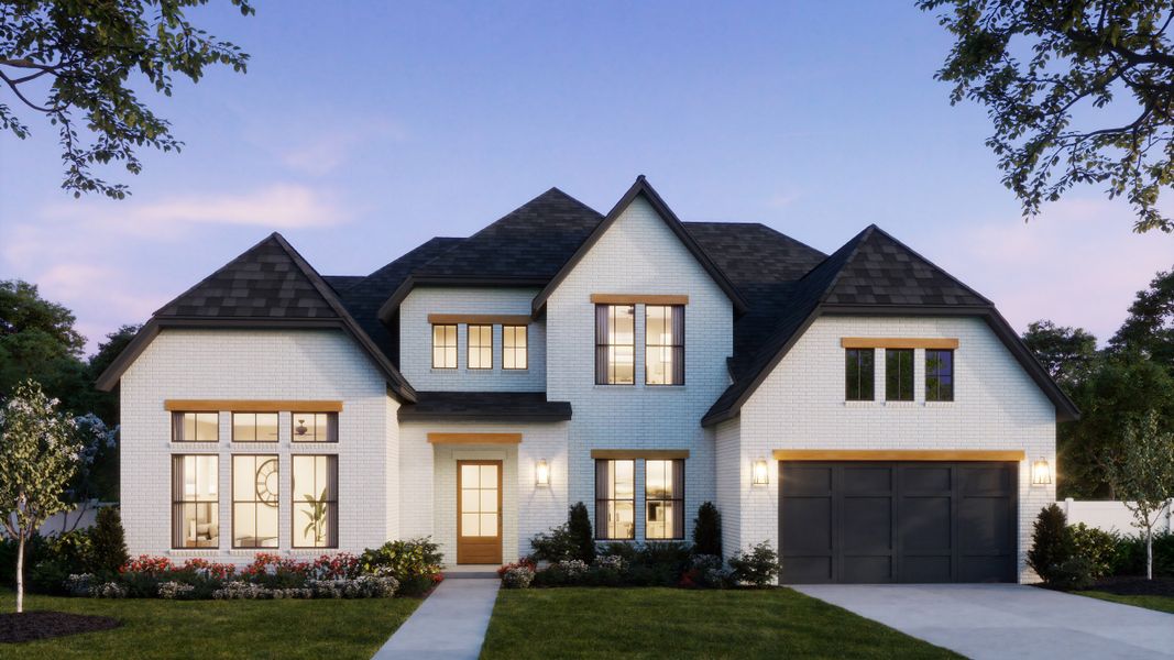 Representative exterior photo of a completed home built from the Everly III by Southgate Homes in Prosper Ridge, Prosper, TX (Image 3). Representative exterior photo of a completed home built from the Everly III by Southgate Homes in Prosper Ridge, Prosper, TX (Image 3).