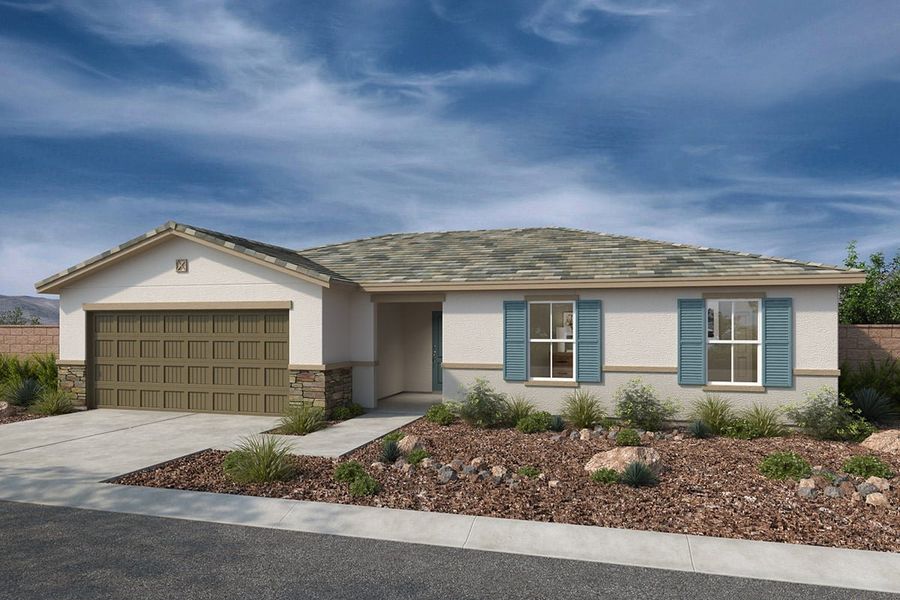 Representative exterior photo of a completed home built from the 1330 by KB Home in Entrada del Oro Classics, Gold Canyon, AZ (Image 5).