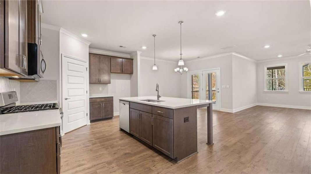 Furnished interior view inside a new home in Oak Ridge Meadows - Active Adult, Locust Grove (Image 7).