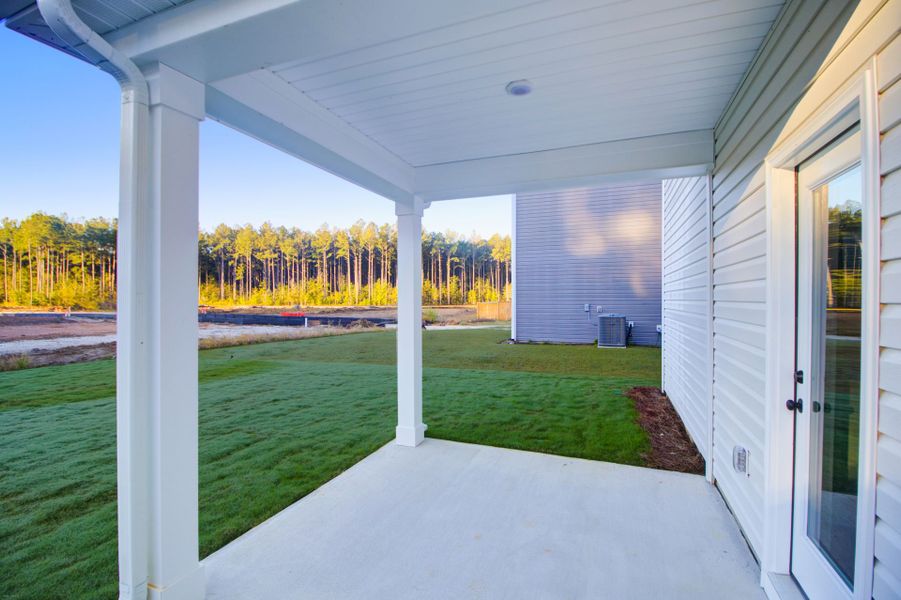 Exterior details and patio area of a home in Homecoming, Ravenel (Image 23).
