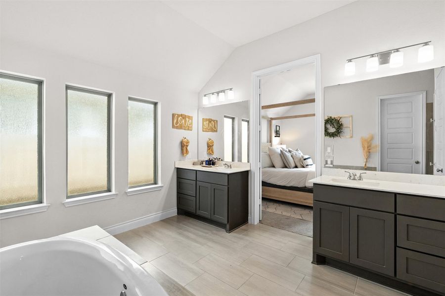 Furnished interior view inside a new home in Santa Rita Ranch 50', Liberty Hill (Image 11). Furnished interior view inside a new home in Santa Rita Ranch 50', Liberty Hill (Image 11).