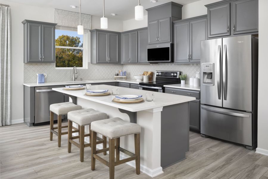 Representative furnished interior of a home built from the Amira by Mattamy Homes in The Townes at Cheyney, Charlotte (Image 6). Representative furnished interior of a home built from the Amira by Mattamy Homes in The Townes at Cheyney, Charlotte (Image 6).