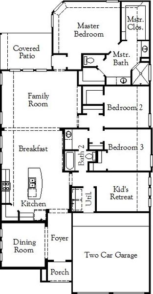 2D floor plan layout for the Manvel by Coventry Homes in Build On Your Lot Premium Series, Austin, TX, Marble Falls, TX (Image 3). 2D floor plan layout for the Manvel by Coventry Homes in Build On Your Lot Premium Series, Austin, TX, Marble Falls, TX (Image 3).
