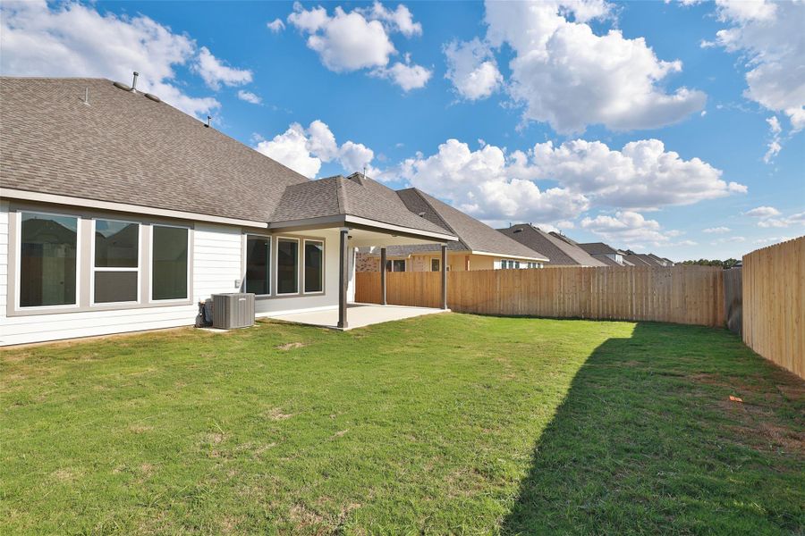 Exterior details and patio area of a home in Southern Pointe, College Station (Image 19). Exterior details and patio area of a home in Southern Pointe, College Station (Image 19).