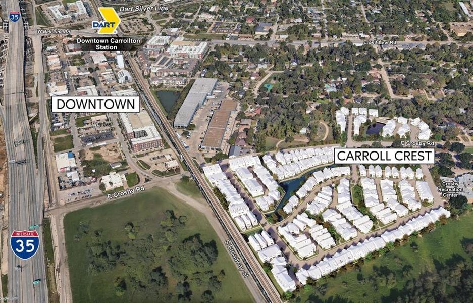 Aerial overview of property's location