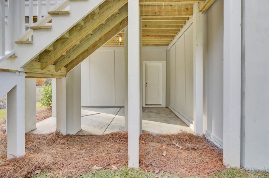 Exterior details and patio area of a home in Indigo Grove Single Family Homes, Johns Island (Image 26).