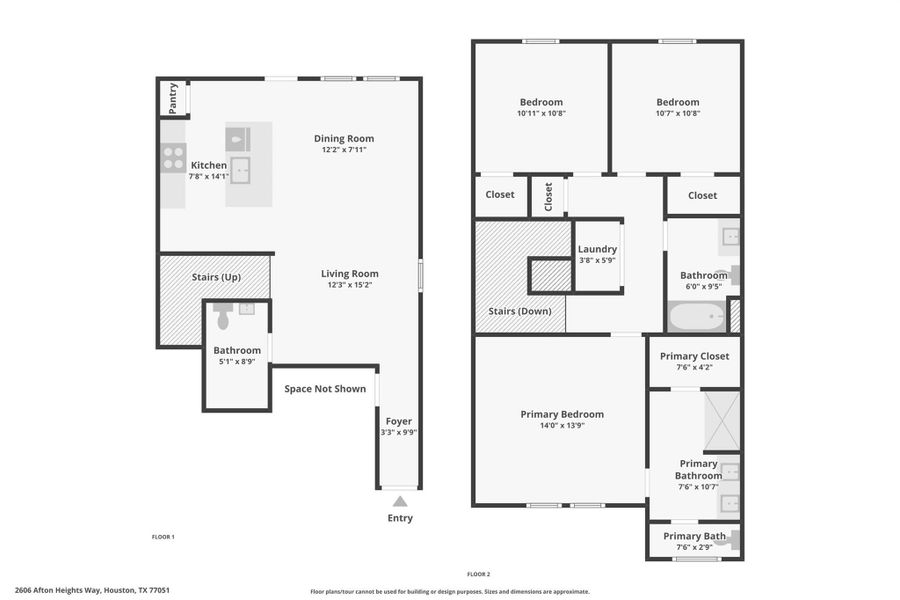 2D floor plan layout of this home in Grand West, Houston, TX (Image 4).