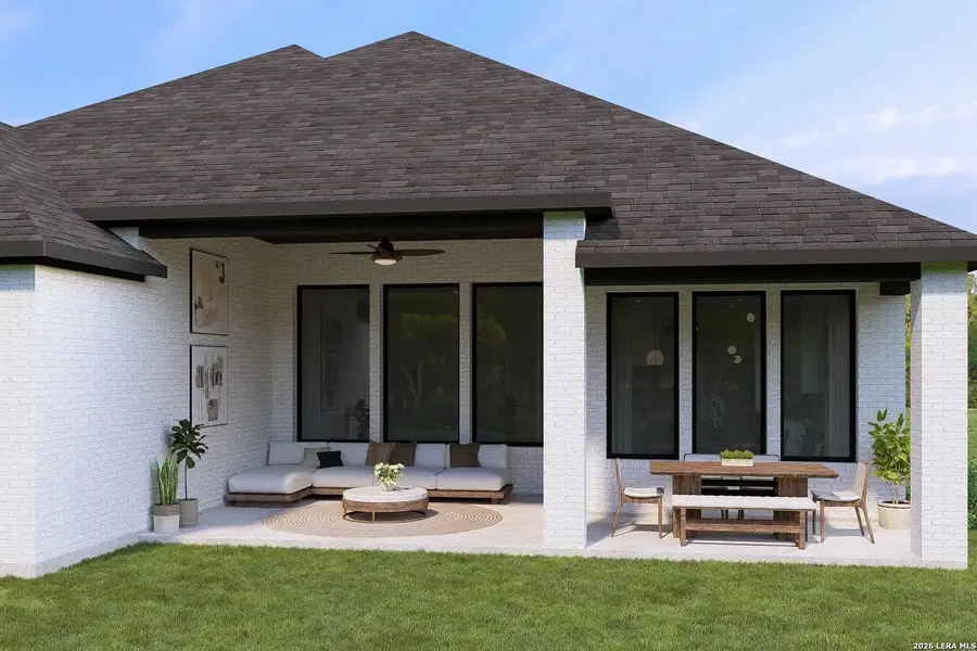 Exterior details and patio area of a home in Legacy at Lake Dunlap, New Braunfels (Image 2). Exterior details and patio area of a home in Legacy at Lake Dunlap, New Braunfels (Image 2).