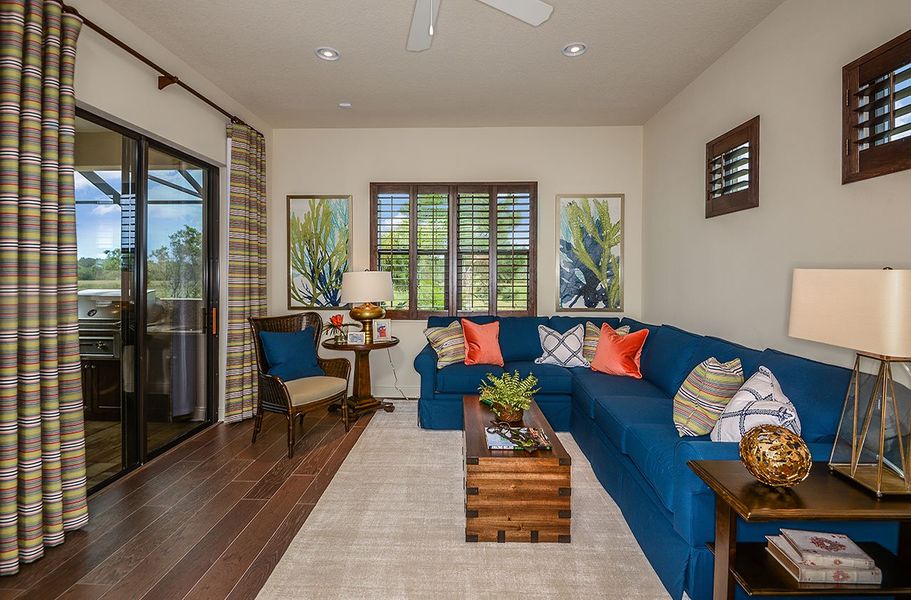 Representative furnished interior of a home built from the Sanibel by Neal Communities in Grand Palm, Venice (Image 18). Representative furnished interior of a home built from the Sanibel by Neal Communities in Grand Palm, Venice (Image 18).