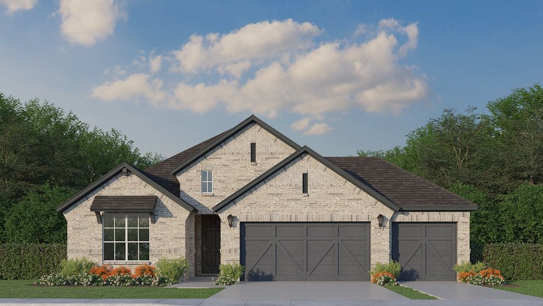 Plan 1532 Elevation B with 3rd Car Garage