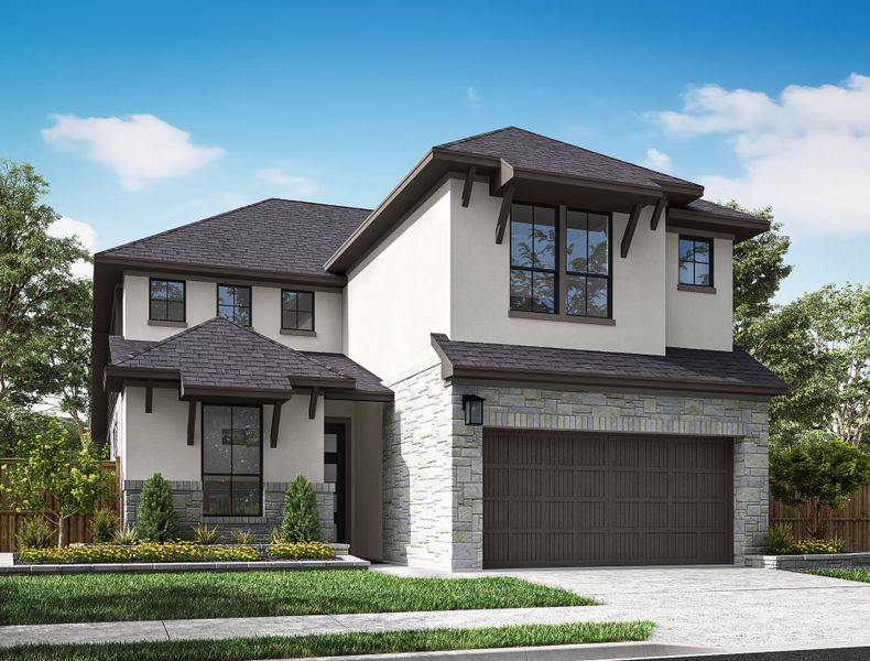 Representative exterior photo of a completed home built from the Longspur by Tri Pointe Homes in Oakhill Reserve, Tomball, TX (Image 23).
