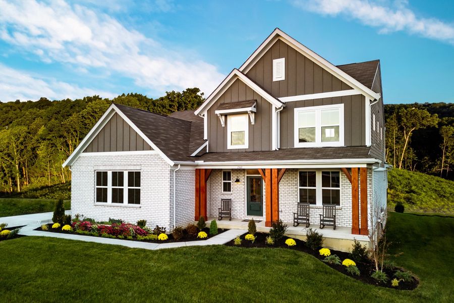 Representative exterior photo of a completed home built from the Charles by Fischer Homes in Twin Lakes, Hoschton, GA (Image 23).