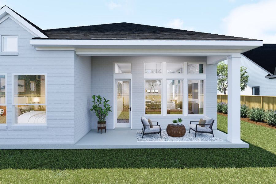 Representative exterior details of a home built from the The Plano by David Weekley Homes in Jubilee - Reserve Collection, Hockley (Image 3).