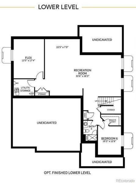 2D floor plan layout of this home in Montaine, Castle Rock, CO (Image 6).