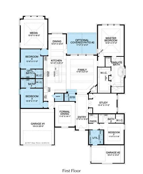 2D floor plan layout for the Chesapeake by Landon Homes in Lexington Frisco, Frisco, TX (Image 4).