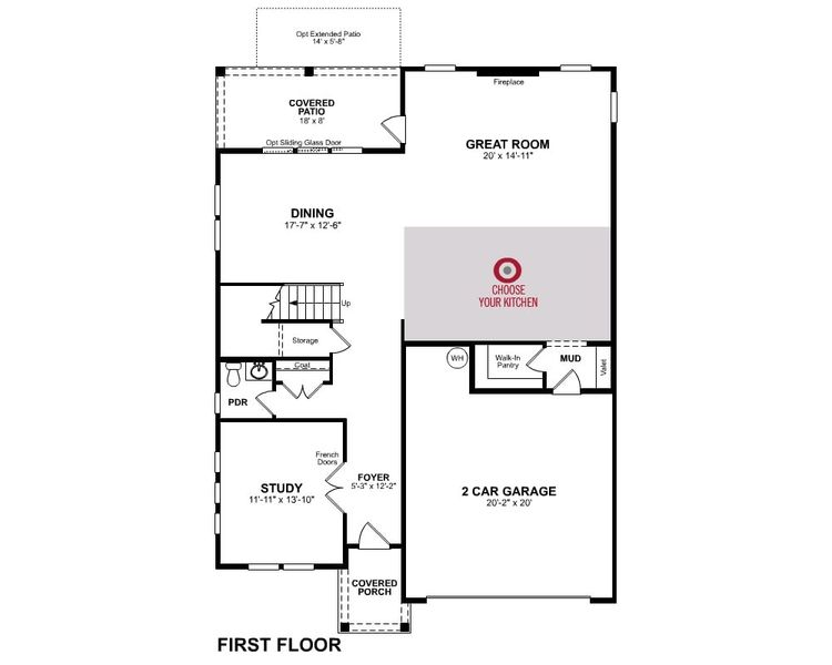 2D floor plan layout of this home in Wisteria at GreenHouse, Marietta, GA (Image 4).