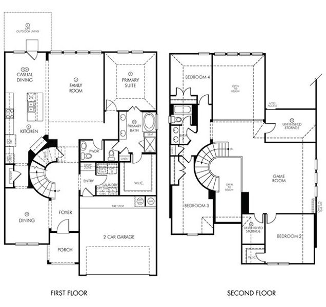 2D floor plan layout of this home in Pine Lake Cove - Classic Series, Montgomery, TX (Image 3).