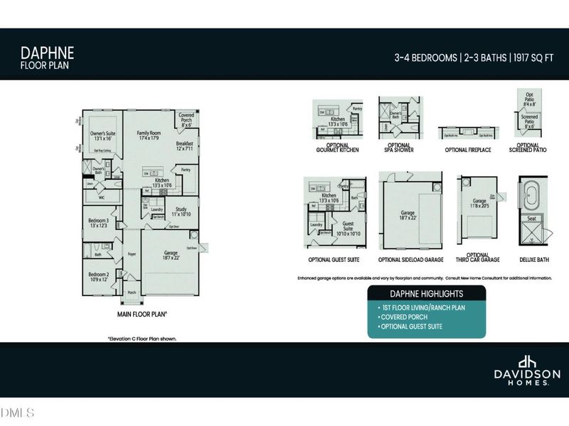 2D floor plan layout of this home in Woodland Crossing, Zebulon, NC (Image 2).