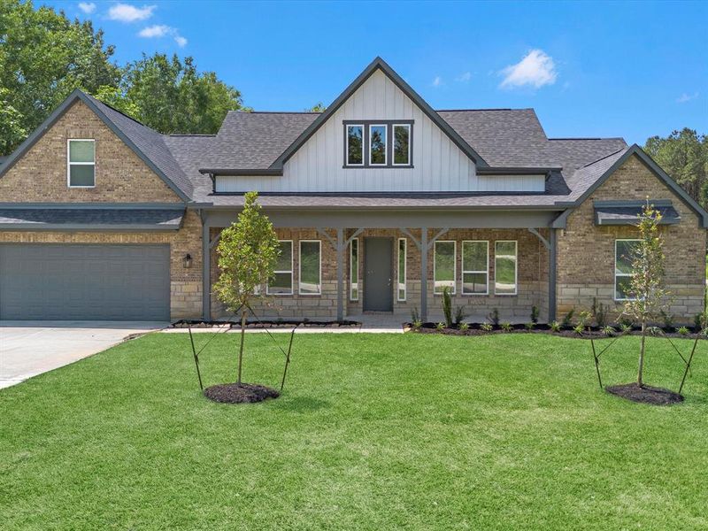 Front exterior of a new home in , Dayton, TX, highlighting curb appeal (Image 21). Front exterior of a new home in , Dayton, TX, highlighting curb appeal (Image 21).