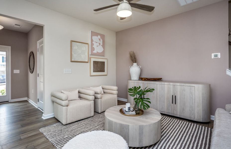 Furnished interior view inside a new home in Exchange at 401, Raleigh (Image 5).