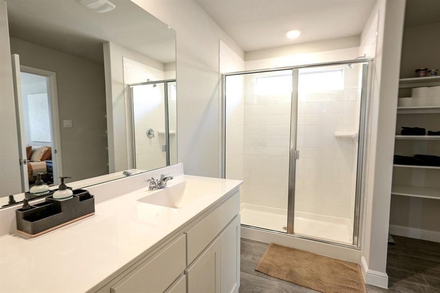 Ensuite bathroom with over-sized shower