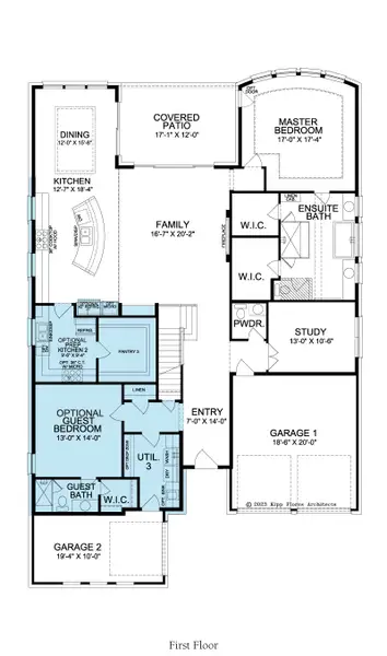 2D floor plan layout for the Hampton by Landon Homes in Fields - Brookside North, Frisco, TX (Image 20). 2D floor plan layout for the Hampton by Landon Homes in Fields - Brookside North, Frisco, TX (Image 20).