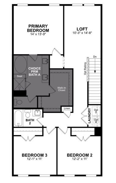 2D floor plan layout of this home in Friendship Village Townhomes, Apex, NC (Image 3).