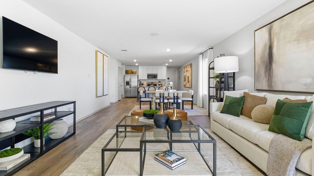 Furnished interior view inside a new home in Watermark, Alvin (Image 9). Furnished interior view inside a new home in Watermark, Alvin (Image 9).